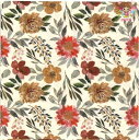 Fasana ペーパーナプキン☆Red floral pattern☆(1枚/バラ売り)フラワー パターン 赤 レッド 花柄 ボタニカル 素敵 デコパージュ