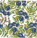 Fasana ペーパーナプキン☆Fresh forest berries☆(1枚/バラ売り)ブルーベリー フルーツ ボタニカル 素敵 デコパージュ