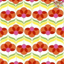 Paper+Design ペーパーナプキン ☆Geo Flowers Red☆(1枚/バラ売り)レトロ 幾何学模様 花柄 フラワー デコパージュ