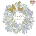 Paper+Design ペーパーナプキン ☆Hello Spring☆(1枚/バラ売り)リース 英字 ボタニカル 花柄 デコパージュ