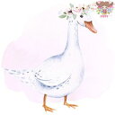 Paper+Design ペーパーナプキン ☆Cute Goose☆(1枚/バラ売り)ガチョウ アヒル 花冠 動物 花柄 デコパージュ