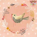 PPD ペーパーナプキン☆Bird Romance☆(20枚入り)鳥 リース 蝶 ピンク 花柄 デコパージュ