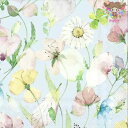 IHR ペーパーナプキン☆SADA light blue☆(1枚/バラ売り)ライトブルー 草原 花柄 デコパージュ