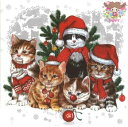 IHR ペーパーナプキン☆CAT-MAS☆(20枚入り)猫 ねこ ネコ クリスマスツリー サンタクロース オーナメント クリスマス デコパージュ