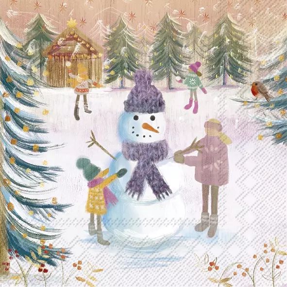 IHR ペーパーナプキン☆PLAYFUL SNOWMAN