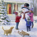 IHR ペーパーナプキン☆FUN WITH THE SNOWMAN☆(1枚/バラ売り)クリスマス 雪だるま スノーマン 風景 デコパージュ 可愛い 素敵 お洒落