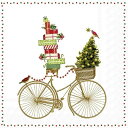 IHR ペーパーナプキン☆NOSTALGIC BICYCLE☆（1枚/バラ売り）ノスタルジック クリスマス ツリー プレゼント 自転車 デコパージュ 可愛い 素敵 お洒落