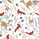 Paper+Design ペーパーナプキン ☆Autumn animals☆(1枚/バラ売り)シカ キツネ 小鳥 ボタニカル 動物 デコパージュ