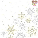 Paper+Design ペーパーナプキン ☆Glistering snow☆(1枚/バラ売り)スノーフレーク グリッター 雪の結晶 クリスマス デコパージュ