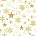 Daisy ペーパーナプキン☆Gold Stars☆(1枚/バラ売り)クリスマス ゴールド スター 星 飾り デコパージュ