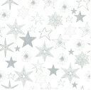 Daisy ペーパーナプキン☆Silver Stars☆(1枚/バラ売り)クリスマス シルバー スター 星 飾り デコパージュ