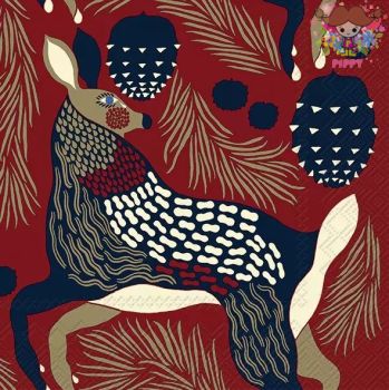 marimekko マリメッコペーパーナプキン ☆PEURA brown☆（20枚入り）もみの木 枝 動物 ブラウン デコパージュ カルトナージュ 可愛い お洒落 華やか 素敵