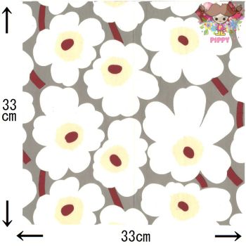 marimekko マリメッコペーパーナプキン ☆UNIKKO grey cream☆（1枚/バラ売り）ウニ...