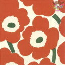 marimekko マリメッコペーパーナプキン ☆UNIKKO orange green☆（1枚/バラ売り）ウニッコ オレンジ グリーン 花柄 デコパージュ カルトナージュ 可愛い お洒落 華やか 素敵