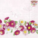 【25cmサイズ】IHR ペーパーナプキン☆BELLIES WREATH rose☆(20枚入り)(W25cm×L25cm)ピンク 蝶 花柄 デコパージュ