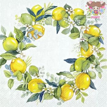 IHR ペーパーナプキン☆LEMON WREATH mint