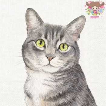 IHR ペーパーナプキン☆FARM CAT cream☆（20枚入り）猫 ねこ ネコ 動物 アニマル デコパージュ 可愛い 素敵 お洒落 華やか エレガント ハンドメイド