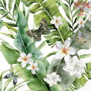 IHR ペーパーナプキン☆JUNGLE LEAVES☆(1枚・バラ売り) ジャングル 蝶々 熱帯 デコパージュ 可愛い 素敵 お洒落 華やか エレガント ハンド...