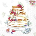 【25cmサイズ】IHR ペーパーナプキン☆SWEET CAKE green blue☆(1枚/バラ売り)(W25cm×L25cm)ケーキ デザート ブルーベリ...