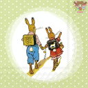 IHR ペーパーナプキン☆HANS UND GRETCHEN green☆(1枚・バラ売り)ウサギ 学校 ランドセル イースター 動物 ドット デコパージュ 可...