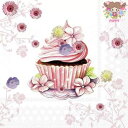 Ambiente ペーパーナプキン☆Decorated cupcake☆ （1枚/バラ売り） カップケーキ ケーキ ピンク スイーツ 花柄 素敵 お洒落 デコパージュ