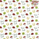 HOME FASHION ペーパーナプキン☆Good Luck☆(1枚/バラ売り)てんとう虫 キノコ クローバー 馬蹄 幸運 ラッキー デコパージュ