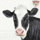 IHR ペーパーナプキン☆FARM COW cream☆(1枚・バラ売り)牛 うし ウシ アニマル 動物 デコパージュ 可愛い 素敵 お洒落 華やか エレガント...