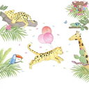 PPD ペーパーナプキン☆Happy Leo☆(1枚/バラ売り)トラ 虎 とら 鳥 カメレオン 蝶 ヘビ サボテン キリン ジャングル 風船 動物 素敵 デコパ...