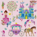 PPD ペーパーナプキン☆Princess ☆(1枚/バラ売り)プリンセス 女の子 猫 孔雀 お城 馬車 うま おとぎ話 ハート 犬 かわいい 素敵 デコパージ...