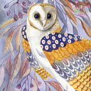 PPD ペーパーナプキン☆Athena ☆(1枚/バラ売り)フクロウ ふくろう 鳥 羽 葉 パープル 動物 素敵 デコパージュ