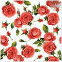 TETE a TETE ペーパーナプキン ☆Rosy Style☆ (1枚/バラ売り)ローズ 薔薇 バラ 赤 花柄 デコパージュ 素敵