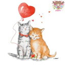 PPD ペーパーナプキン☆Cat Love☆(20枚入り)ねこ ネコ 猫 ハート 風船 動物 素敵 デコパージュ