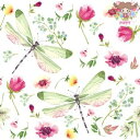 Paper+Design ペーパーナプキン ☆Summer Field☆(20枚入り)トンボ 花柄 薔薇 ローズ 可愛い お洒落 エレガント 華やかデコパージュ