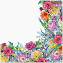 Paw ペーパーナプキン☆Painted Rose Corner☆(バラ売り・1枚売り)薔薇 ローズ 花柄 カラフル ラウンド エレガント デコパージュ 素敵 ...