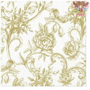 Paw ペーパーナプキン☆Baroque Flowers gold☆(バラ売り・1枚売り)花柄 ゴールド バロック調 壁紙 エレガント デコパージュ 素敵 お洒...
