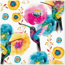 Paw ペーパーナプキン☆Hummingbird☆(1枚・バラ売り)ハチドリ 鳥 花柄 動物 デコパージュ 素敵 お洒落 可愛い