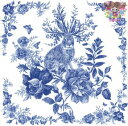 Fasana ペーパーナプキン☆Fairytale Hare blue☆(1枚・バラ売り)うさぎ ローズ 薔薇 花柄 動物 ブルー 可愛い 素敵 エレガント お...