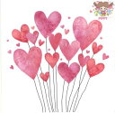Braun + Company ペーパーナプキン☆Lovely Hearts☆(1枚・バラ売り)ハート 風船 バルーン ピンク イベント バレンタインデー 結婚...
