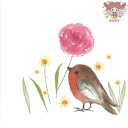 Braun + Company ペーパーナプキン☆My flower☆(20枚入り)鳥 ロビン 花 野花 動物 デコパージュ 可愛い 素敵 お洒落 華やか エレ...