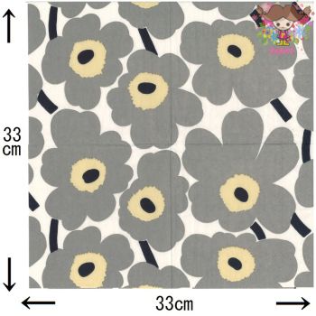 marimekko マリメッコペーパーナプキン ☆UNIKKO grey white☆（1枚/バラ売り）ウニ...