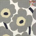 marimekko マリメッコペーパーナプキン ☆UNIKKO grey white☆(1枚/バラ売り)ウニッコ クリーム グレー 花柄 北欧 デコパージュ カ...