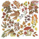 PPD ペーパーナプキン☆Autumn Love☆(1枚/バラ売り)葉っぱ 落ち葉 小鳥 ハチドリ きのこ 秋柄 素敵 可愛い お洒落 デコパージュ