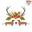 PPD ペーパーナプキン☆Waltraut & Walter☆(1枚/バラ売り)犬 ダックスフンド 花柄 どんぐり 素敵 可愛い お洒落 デコパージュ