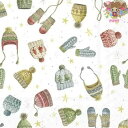 IHR ペーパーナプキン☆HATS AND GLOVES☆(1枚/バラ売り)ニット帽 手袋 ミトン 星 デコパージュ 可愛い 素敵 お洒落