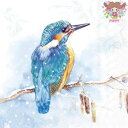 IHR ペーパーナプキン☆THE KINGFISHER light blue☆(1枚/バラ売り)カワセミ 鳥 雪 枝 デコパージュ 可愛い 素敵 お洒落