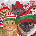 PPD ペーパーナプキン☆Cat Usie☆(20枚入り)ねこ ネコ 猫 ニット帽 帽子 マフラー 雪 動物 クリスマス 素敵 可愛い お洒落 デコパージュ