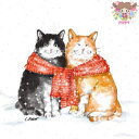 PPD ペーパーナプキン☆OMalley & Friend Winter☆(20枚入り)ねこ ネコ 猫 マフラー 雪 動物 素敵 可愛い お洒落 デコパージュ