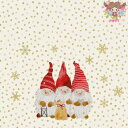 PPD ペーパーナプキン☆Stars & Snowflakes☆(1枚/バラ売り)サンタクロース サンタ帽 帽子 星 プレゼント ギフト 小人 ドワーフ ノーム...