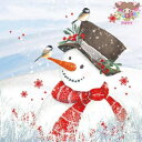 PPD ペーパーナプキン☆Olaf the Snowman☆(20枚入り)鳥 ロビン 雪だるま オラフ 帽子 ハット 雪 ベリー マフラー クリスマス 素敵 可...