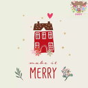 PPD ペーパーナプキン☆Make it merry☆(1枚/バラ売り)家 ハート 花 星 英字 素敵 可愛い お洒落 デコパージュ